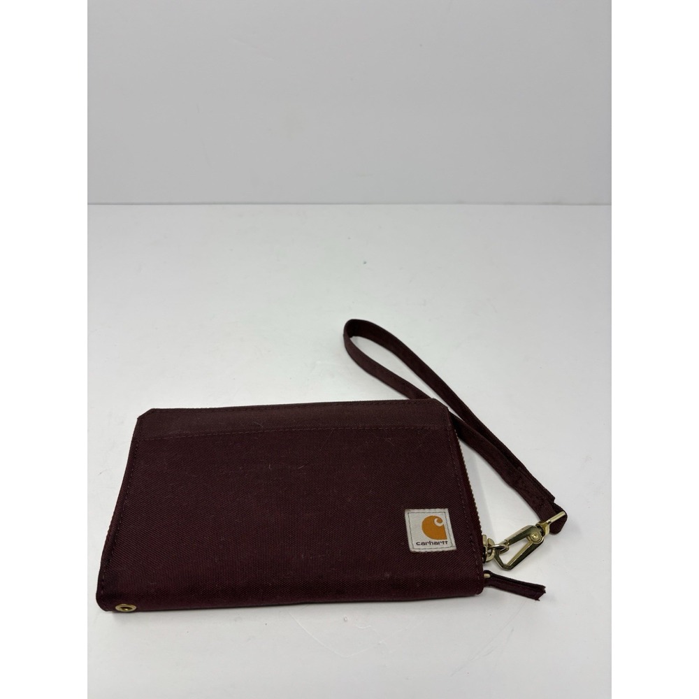 Carhartt Women's Rugged Canvas Lay Flat Clutch Wallets, One Size, Deep Wine